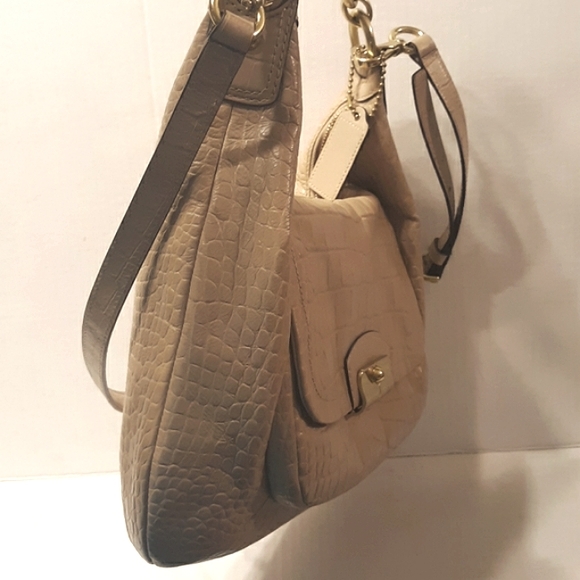 ☆NEW☆Gorgeous COACH "KRISTIN" Exotic Embossed Leather Convertible Hobo/Crossbody - Picture 6 of 8